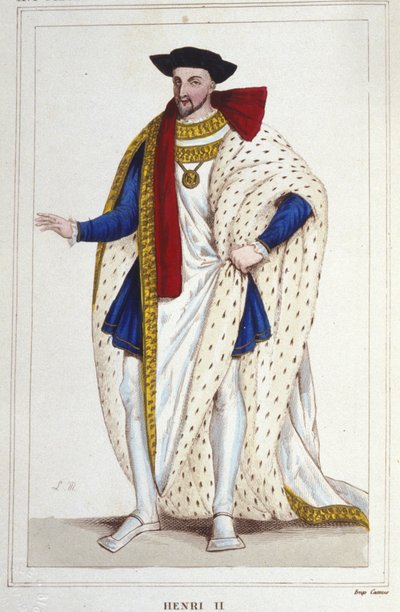 Enrico II, Re di Francia (1519 - 1559) incisione del 1830 da Unknown artist