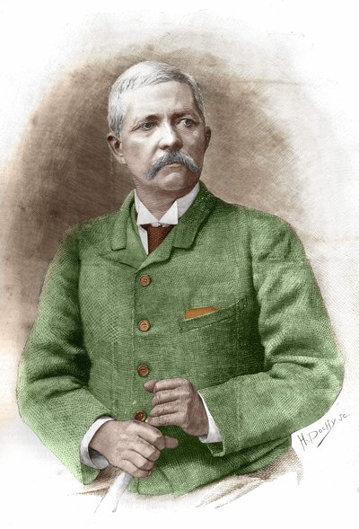 Henry Morton Stanley al Cairo il 17/01/1890. Giornalista ed esploratore britannico. Incisione del XIX secolo da Unknown artist