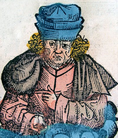 Erodoto (Herodotos, 484-425 a.C.), storico greco - Erodoto 490-425 a.C., storico greco - xilografia dalla Cronaca di Norimberga da Unknown artist