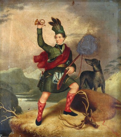 Cacciatore delle Highlands con cane e cervo morto, c.1850 da Unknown