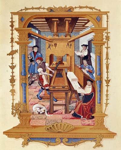 Storia della stampa: un laboratorio tipografico intorno al 1530 da Unknown artist