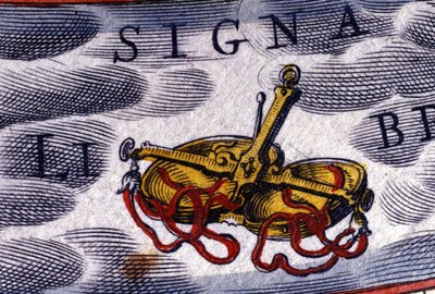 Oroscopo: segno dello zodiaco, la Bilancia. Incisione del XVI secolo. da Unknown artist