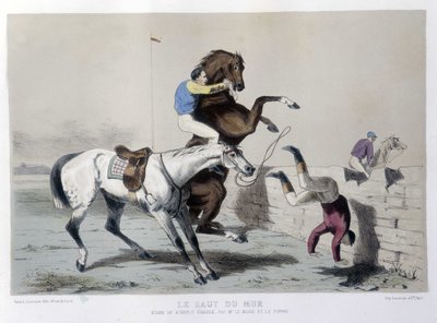 Equitazione: Il salto del muro, Steeple - in "Il Centauro" da Unknown artist