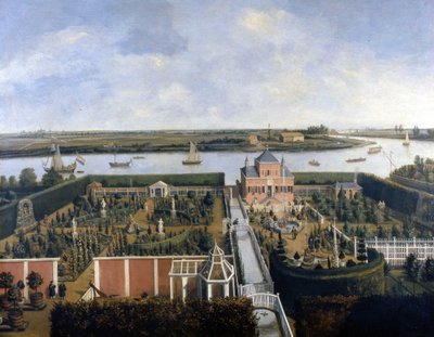 Casa sulle rive di un fiume. Illustrazione del XVII secolo. Museo Storico di Amsterdam da Unknown artist