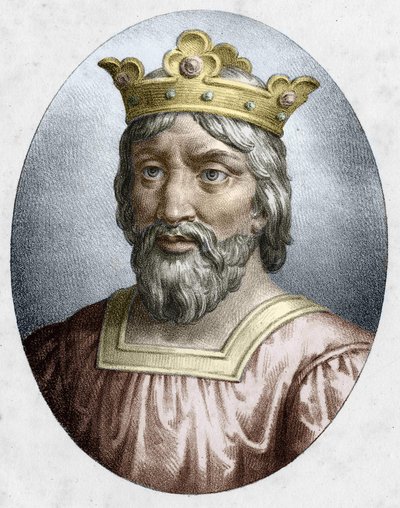 Ugo Capeto (941-996), re di Francia, fondatore della dinastia capetingia. Incisione del XIX secolo da Unknown artist