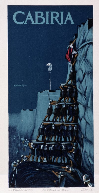 Torre umana, poster di "Cabiria", film di Giovanni Pastrone, alias Piero Fosco da Unknown artist