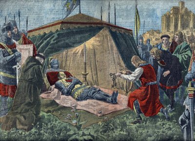 Guerra dei Cento Anni: "La mort de Bernard du Guesclin (1320-1380) devant Chateauneuf de Randon le 13/07/1380" - Morte di Duguesclin (durante l