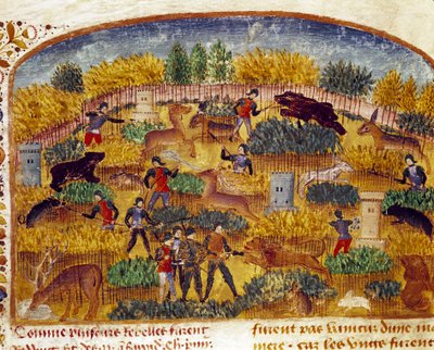 Scena di caccia. Miniatura tratta dal 