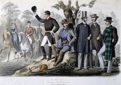 Abiti da caccia, "Le Journal des tailors" da Unknown artist