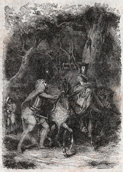 Ipalca arrestata da Rodomonte - incisione del 1851 da 