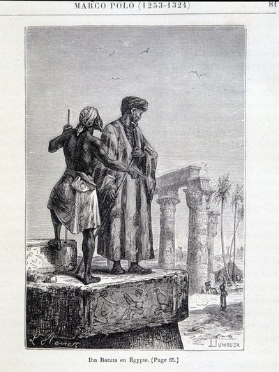 Ibn Battuta (1307-1377) in Egitto - in "Scoperta della Terra" di Jules Verne da Unknown artist