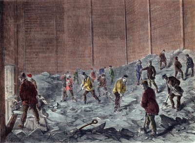 Produzione del ghiaccio a Chelsea: raccolta e stoccaggio da Unknown artist