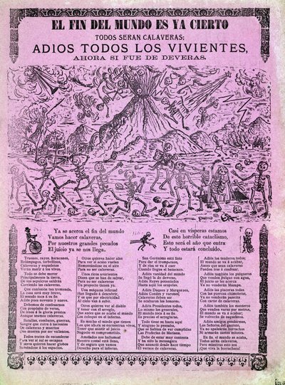 Tavola illustrata per una canzone messicana sulla fine del mondo, raccolta da Antonio Vanegas Arroyo (1850-1917) 1899 da Unknown artist
