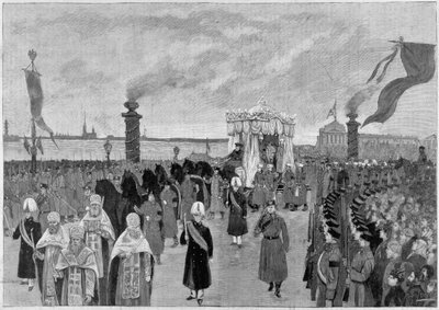 Illustrazione del funerale dello Zar Alessandro III nel 1894. da Unknown artist