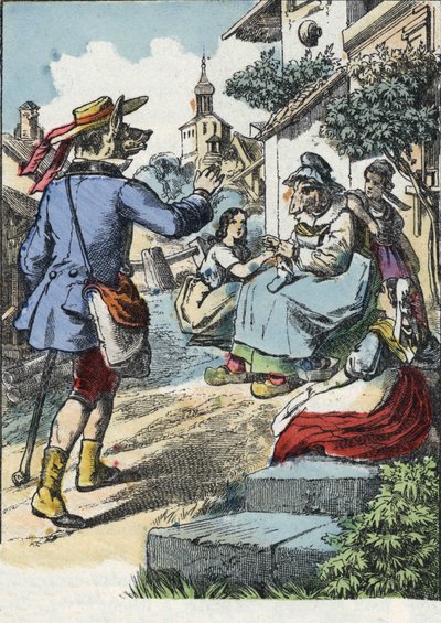 Illustrazione della fiaba "Buona Mamma Pecora". In "Fiabe della casa per i piccoli". Incisione anonima del XIX secolo da Unknown artist
