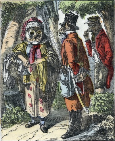 Illustrazione della fiaba "Buona Mamma Pecora". In "Fiabe della casa per i piccoli". Incisione anonima del XIX secolo da Unknown artist