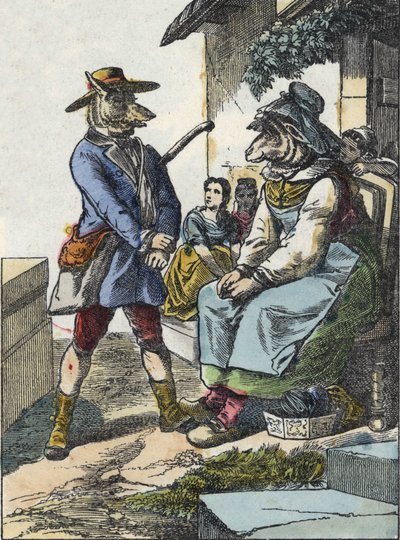 Illustrazione del racconto "Buona Mamma Pecora". In "Tales from the home for the little ones". Incisione anonima del XIX secolo da Unknown artist