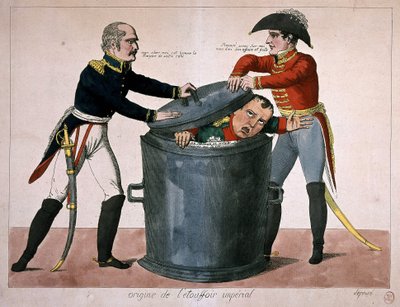 Soffocamento imperiale: Napoleone I chiuso in un bidone della spazzatura, inizio XIX secolo da Unknown artist