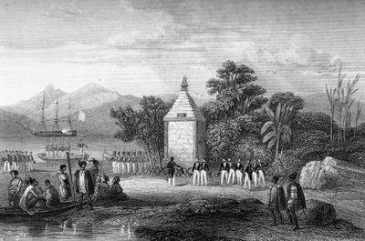 Inaugurazione da parte del capitano Durville del monumento in onore del navigatore francese Jean-Francois Galaup, conte di La Perouse da Unknown artist