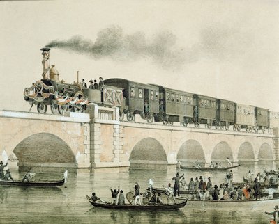 Inaugurazione del ponte sulla laguna di Venezia per collegare la città con il continente da Unknown artist