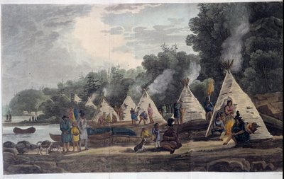 Campo indiano; in "Travels through Canada", di George Heriot, ed. Londra da Unknown artist