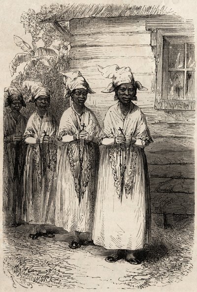 Donne indigene della Guyana, alla processione cattolica della Fête-Dieu da Unknown artist