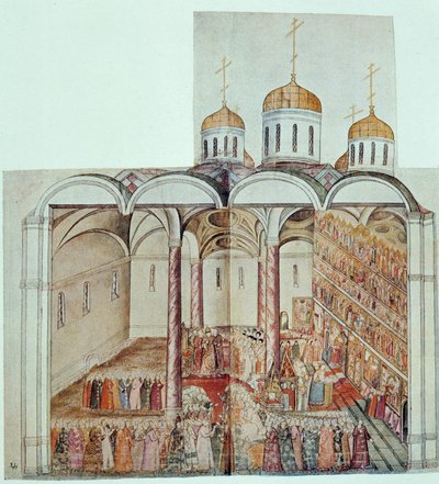 Induzione di Michele III, Zar di Russia (Mikhael Romanov) da Unknown artist