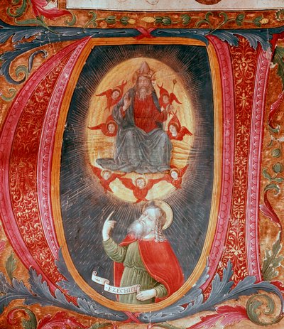 Lettera iniziale V con rappresentazione di Ezechiele (miniatura) da Unknown artist