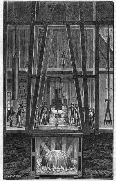 Interno del pozzo artesiano di Passy nel 1888 in “Il giornale della Gioventù” del 1888. da Unknown artist