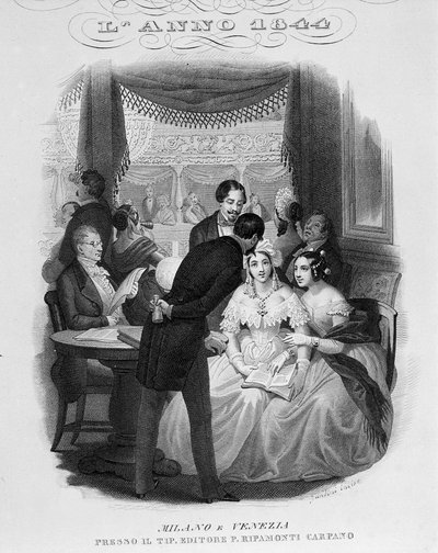 Interno di un palco del teatro alla Scala. 1844 da Unknown artist