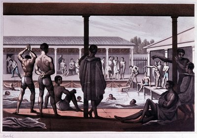 Interno di una scuola di nuoto, Londra, inizio XIX secolo da Unknown artist
