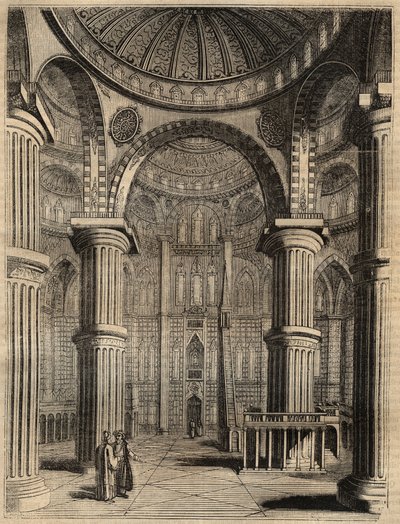 Interno della Moschea Blu, Istanbul, Turchia - 1838 - incisione da Unknown artist