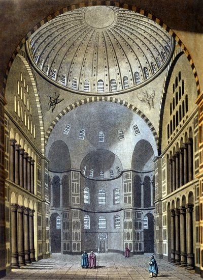 Interno della Moschea di Santa Sofia a Costantinopoli - in 