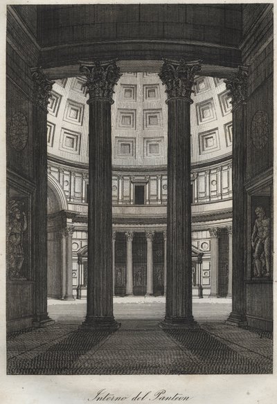 Interno del Pantheon, Roma - incisione da "Usi e Costumi di Tutti i Popoli dell