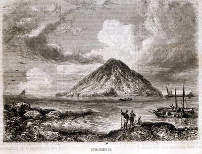 Isola di Stromboli nel XIX secolo. da Unknown artist