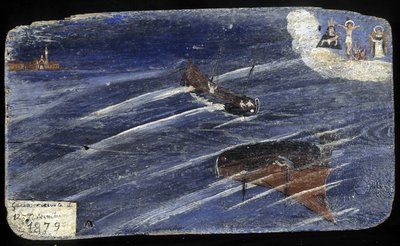 Ex-voto italiano per un naufragio nel 1879 - dipinto su legno da Unknown artist