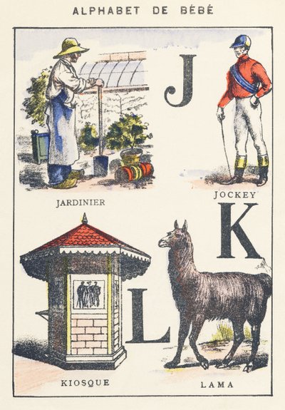 Giardiniere, fantino, chiosco, lama da Unknown artist