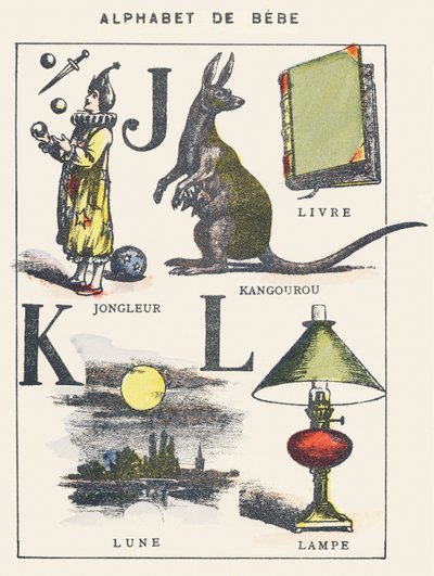Giocoliere, canguro, libro, luna, lampada da Unknown artist