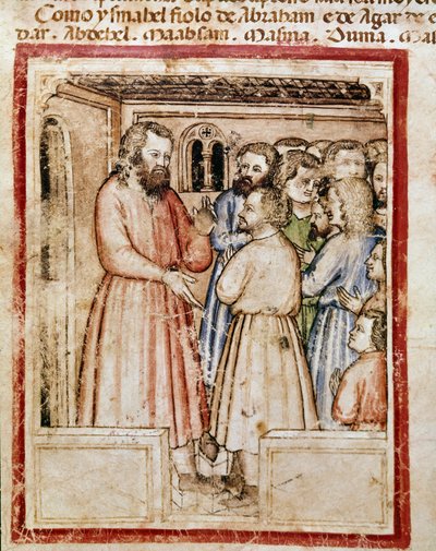 Giacobbe e i suoi dodici figli Miniatura dal codice 212 (o codice padovano o Bibbia di Padova) 1390-1400 Rovigo, Accademia dei Concordi da Unknown artist
