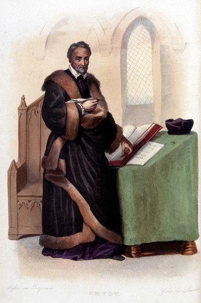 Jacques Amyot (1513-1593), umanista e scrittore francese, - in "Il Plutarco francese", Ed. Mennechet da Unknown artist