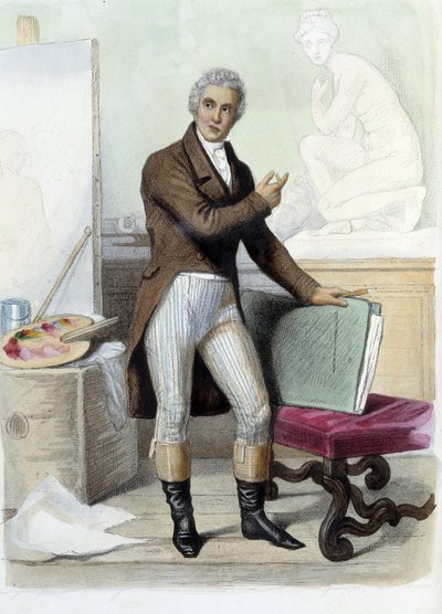 Jacques Louis David pittore e disegnatore francese (1748-1825) in Ed. Mennechet, 