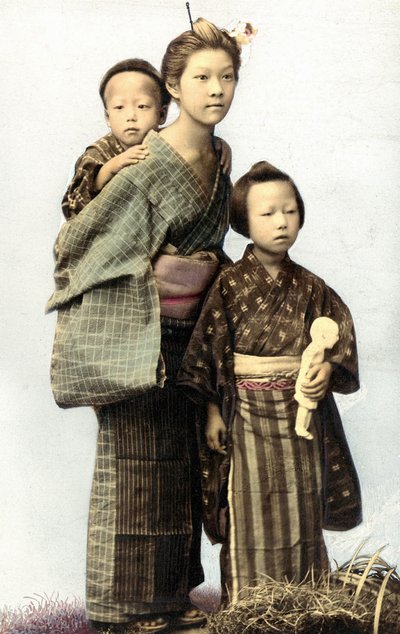 Bambini giapponesi, fine XIX secolo da Unknown artist