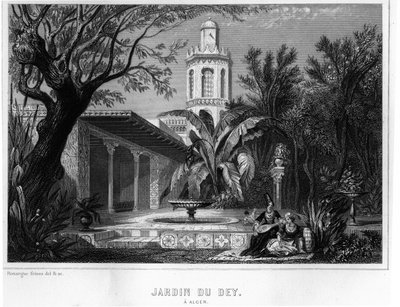 Giardino del dey ad Algeri, situato nel recinto fortificato della Kasbah (casbah), residenza principale del capo generale dell