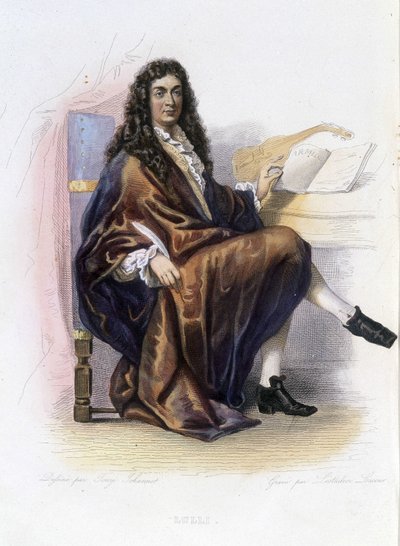 Jean Baptiste Lully (Giovanni Battista Lulli) (1632-1687) - in “Le Plutarque français”, Ed. Mennechet da Unknown artist