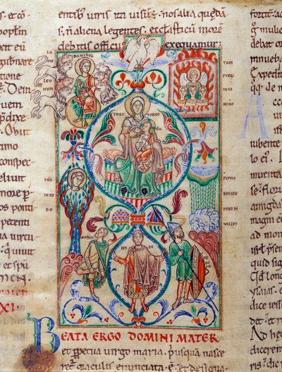 Albero di Jesse circonda simboli di verginità. La Vergine è designata con il nome bizantino di Theotokos. Miniatura tratta dal Lectiaire de Citeaux, XII secolo. Digione, Biblioteca Municipale da Unknown artist