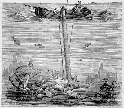 Esploratore subacqueo Jobard - in "Le meraviglie della scienza" di Louis Figuier da Unknown artist
