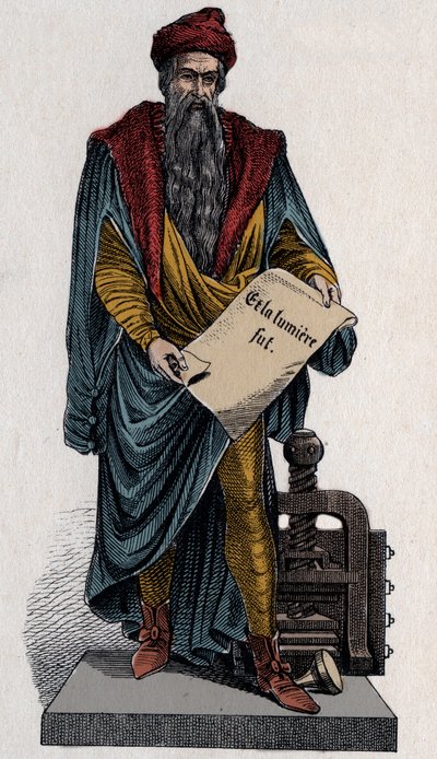 Johann Gutenberg, stampatore e orafo tedesco da Unknown artist