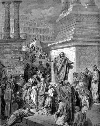 Giona esorta gli abitanti di Ninive alla penitenza da Unknown artist