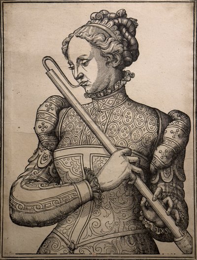 Giocatore di Douçaine, 1560 circa (Incisione su legno) da Unknown artist