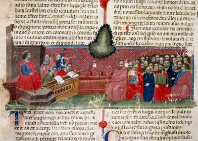 Giulio Cesare (101-44 a.C.) sul trono (dettaglio) da Unknown artist